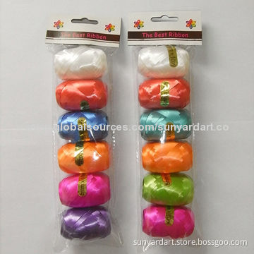Curling ribbon eggs in header bag, 6pcs/bag with paper headerNew